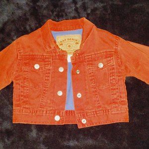 6-12 Months Red Gap Denim Jacket Unisex